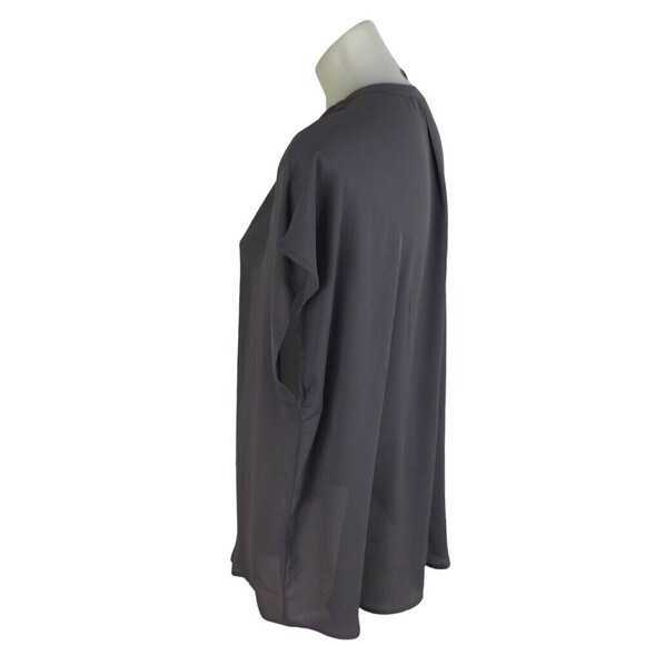 Torrid Gail Short Sleeve V-Neck Gray Blouse Top Womens Size Large - Picture 2 of 9